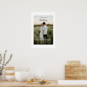 Wedding Welcome Sign Poster with Photo White ポスター (キッチン)