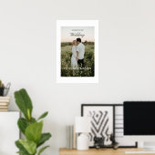 Wedding Welcome Sign Poster with Photo White ポスター (ホームオフィス)
