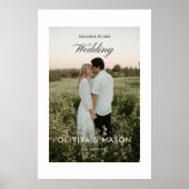 Wedding Welcome Sign Poster with Photo White ポスター (正面)