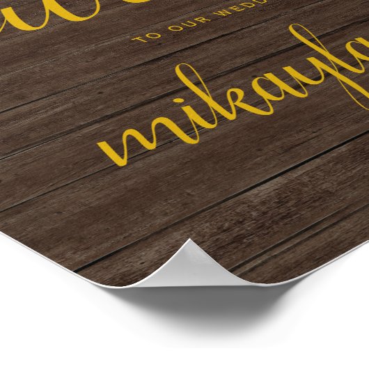 Wedding Welcome Sign with Handwriting Script ポスター (角)