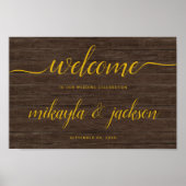 Wedding Welcome Sign with Handwriting Script ポスター (正面)