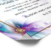 Wedding Welcome Teal Purple Abstract Flowers Poste ポスター (角)