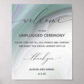 Wedding Welcome Unplugged Dusty Jade Agate ポスター (正面)