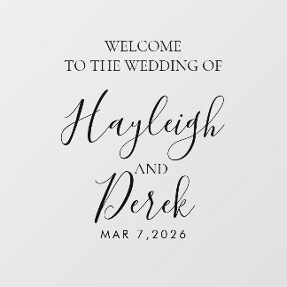 Wedding Welcome with Names and Date ウィンドウサイン