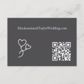 Wedding Whimsical Doodles Grey and White エンクロージャーカード (裏面)