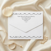 Wedding Whimsical Doodles Grey and White オールインワン招待状