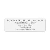 Wedding Whimsical Doodles Grey and White  ラベル (正面)