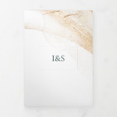 Wedding White All in one set Emerald Green Roses 三つ折り招待状 (カバー)