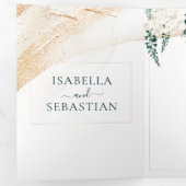 Wedding White All in one set Emerald Green Roses 三つ折り招待状 (内部最初)