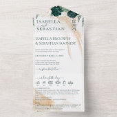 Wedding White All in save the date Emerald Green オールインワン招待状 (内側)