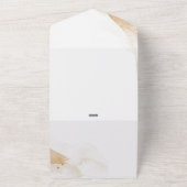 Wedding White Kindly Reply Emerald Green Rose オールインワン招待状 (外側)