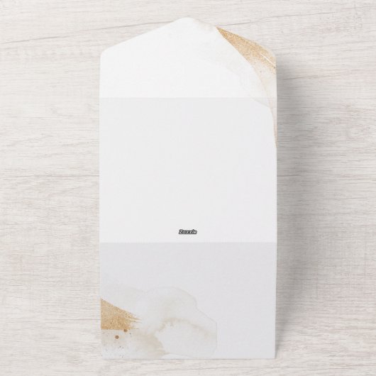 Wedding White Kindly Reply Emerald Green Rose オールインワン招待状 (外側)