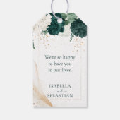 Wedding White Lavender Touch Emerald Green ギフトタグ (裏面)