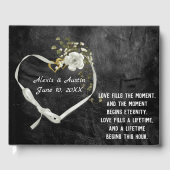 Wedding White Rose and Heart with Flowers ゲストブック (正面)