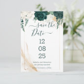 Wedding White Save the Date Emerald Green セーブザデート (スタンド正面)