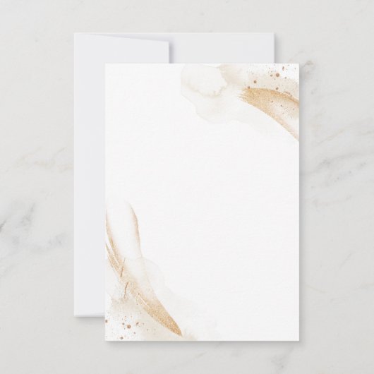 Wedding White Signature Emerald Green Rose 出欠カード (裏面)