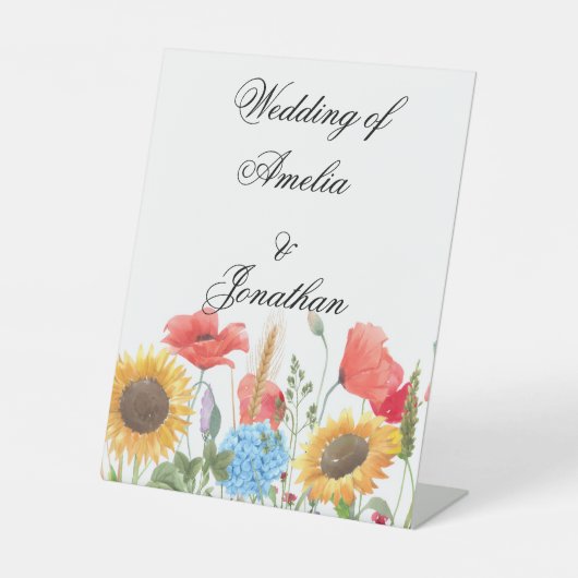 Wedding Wild Flowers Completely Customisable Sign  台座サイン (正面)