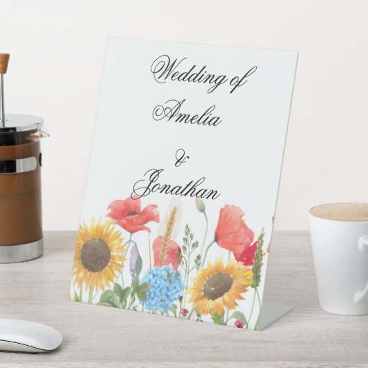 Wedding Wild Flowers Completely Customisable Sign  台座サイン (インサイチュ)