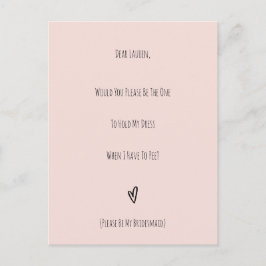 Wedding Will You Be My Bridesmaid Invitation Card ポストカード