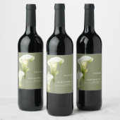 Wedding  Wine Label "Delicate Calla Lilies" ワインラベル (ボトル)