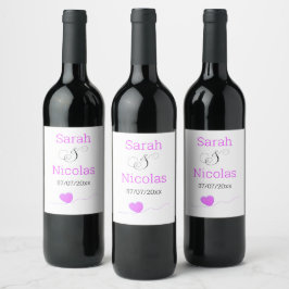 Wedding wine label personalized minimalist  ワインラベル
