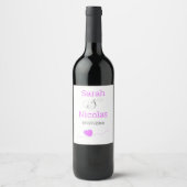 Wedding wine label personalized minimalist  ワインラベル (正面)