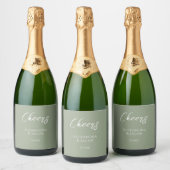 Wedding Wine Labels Elegant Typography スパークリングワインラベル (ボトル)