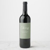 Wedding Wine Labels Elegant Typography ワインラベル (正面)