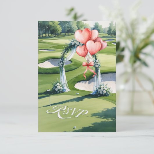 Wedding with golf ball on green   出欠カード (スタンド正面)