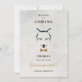 Wedding Wolf Groomsman Grey Shades Gold Bow Tie (正面)