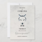 Wedding Wolf Groomsman Grey Shades Grey Bow Tie (正面)