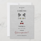 Wedding Wolf Jr Groomsman Grey Shades Red Bow Tie (正面)