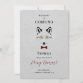 Wedding Wolf Ring Bearer Grey Shades Red Bow Tie (正面)