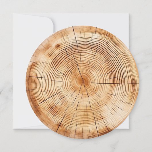 Wedding Wood Cut Unique Custom Invitation 招待状 (裏面)