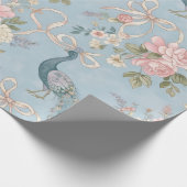 Wedding Wrapping Paper With Florals And Peacocks ラッピングペーパー (角)