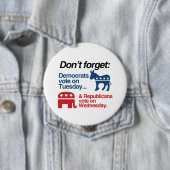 WEDNの火曜日の共和党員の投票の民主党員の投票 缶バッジ (インサイチュ)