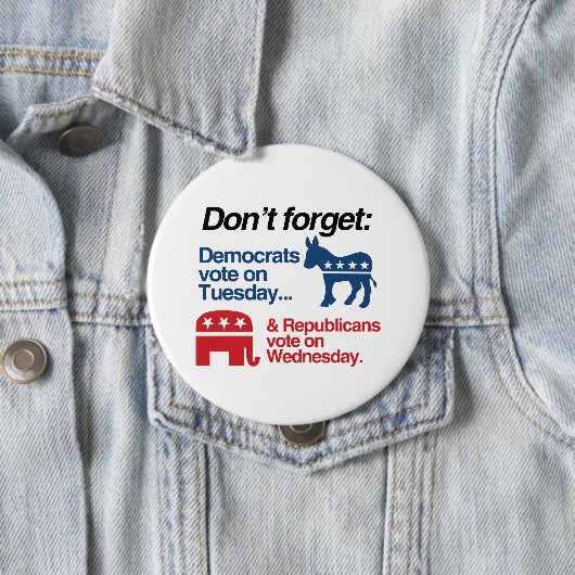 WEDNの火曜日の共和党員の投票の民主党員の投票 缶バッジ (インサイチュ)