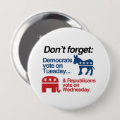 WEDNの火曜日の共和党員の投票の民主党員の投票 缶バッジ (正面&裏面)