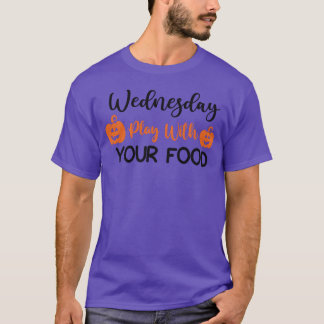 Wednesday たのしい食べ物遊び レトロ tシャツ