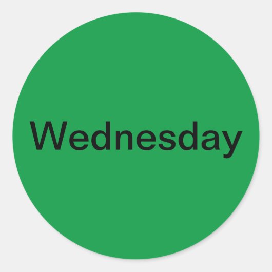 Wednesday of the Weekグリーンシール ラウンドシール (正面)