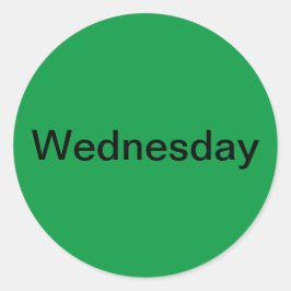 Wednesday of the Weekグリーンシール ラウンドシール