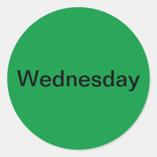 Wednesday of the Weekグリーンシール ラウンドシール