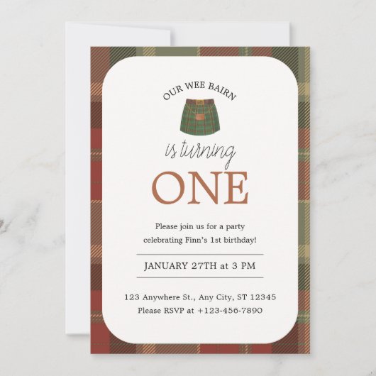 Wee Bairn Birthday 招待状 (正面)