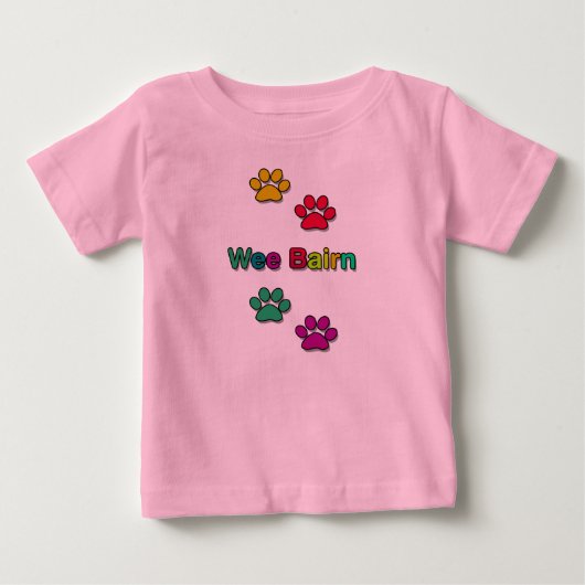 Wee Bairn Paw子供用プリントTシャツ ベビーTシャツ (正面)