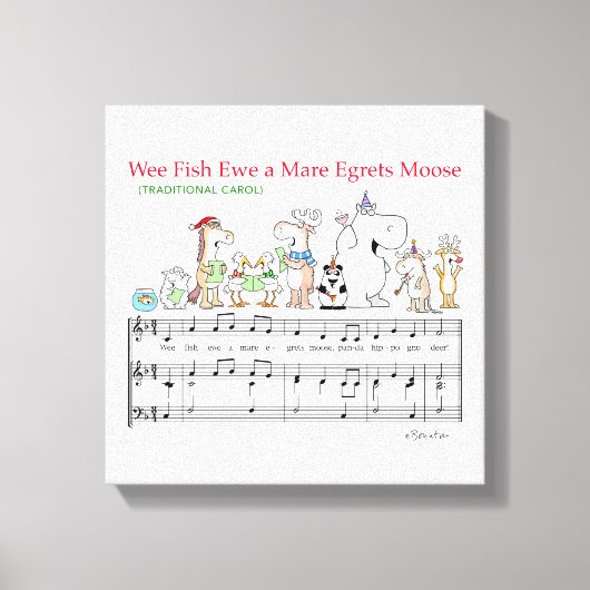 WEE FISH EWE A MARE EGLETS MOOSEサンドラボイントン キャンバスプリント (正面)