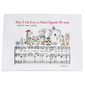 WEE FISH EWE A MARE EGLETS MOOSEサンドラボイントン ラージペーパーバッグ (正面)