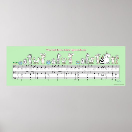 WEE FISH EWE A MARE EGRETS MOOSE Boynton poster ポスター (正面)