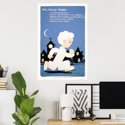 Wee Willie Winkie Library 1940 WPA ポスター (ホームオフィス)