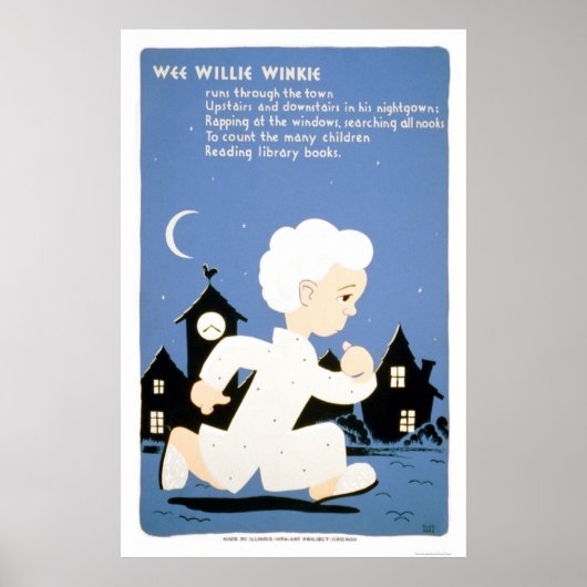 Wee Willie Winkie Library 1940 WPA ポスター (正面)