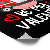 Wee Woo Be My Valentine Firetruck Fireman Firefigh ポスター (角)